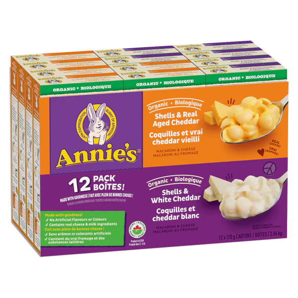 Organic Mac & Cheese - 4 Cases x 12 Boxes x 170 g - Annie's - Canadian Distribution - Ships Free Within Canada on Orders Above CAD $199