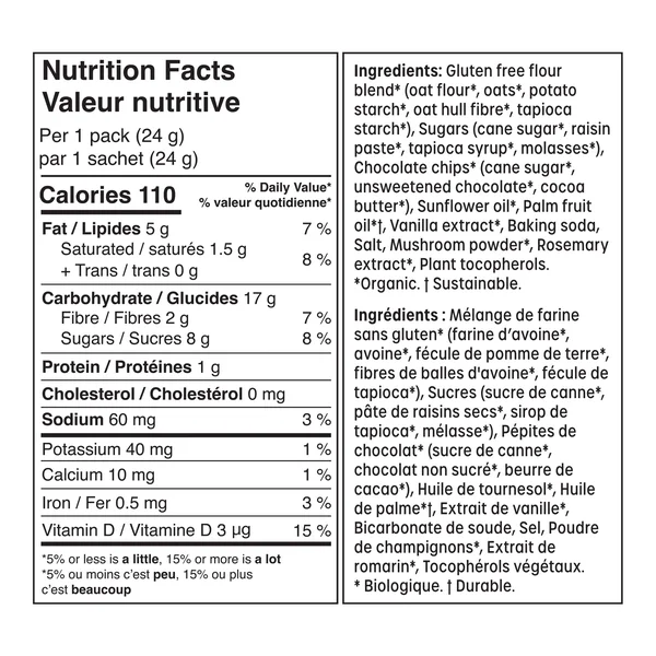 Organic Oatmeal Chocolate Chip Cookies - 4 Cases x 32 Packs x 24 g - Made Good - Canadian Distribution - Ships Free Within Canada on Orders Above CAD $199 - Image 2