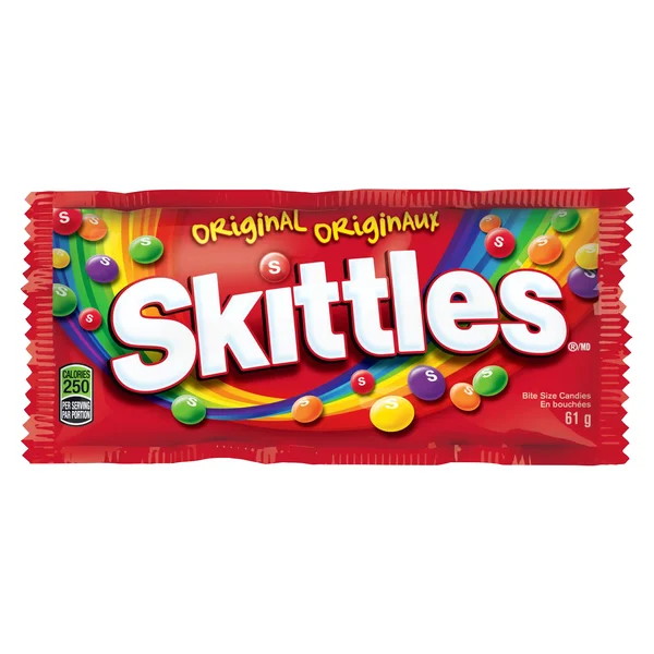 Original Candy - 4 Cases x 36 Packs x 61 g - Skittles - Canadian Distribution - Ships Free Within Canada on Orders Above CAD $199