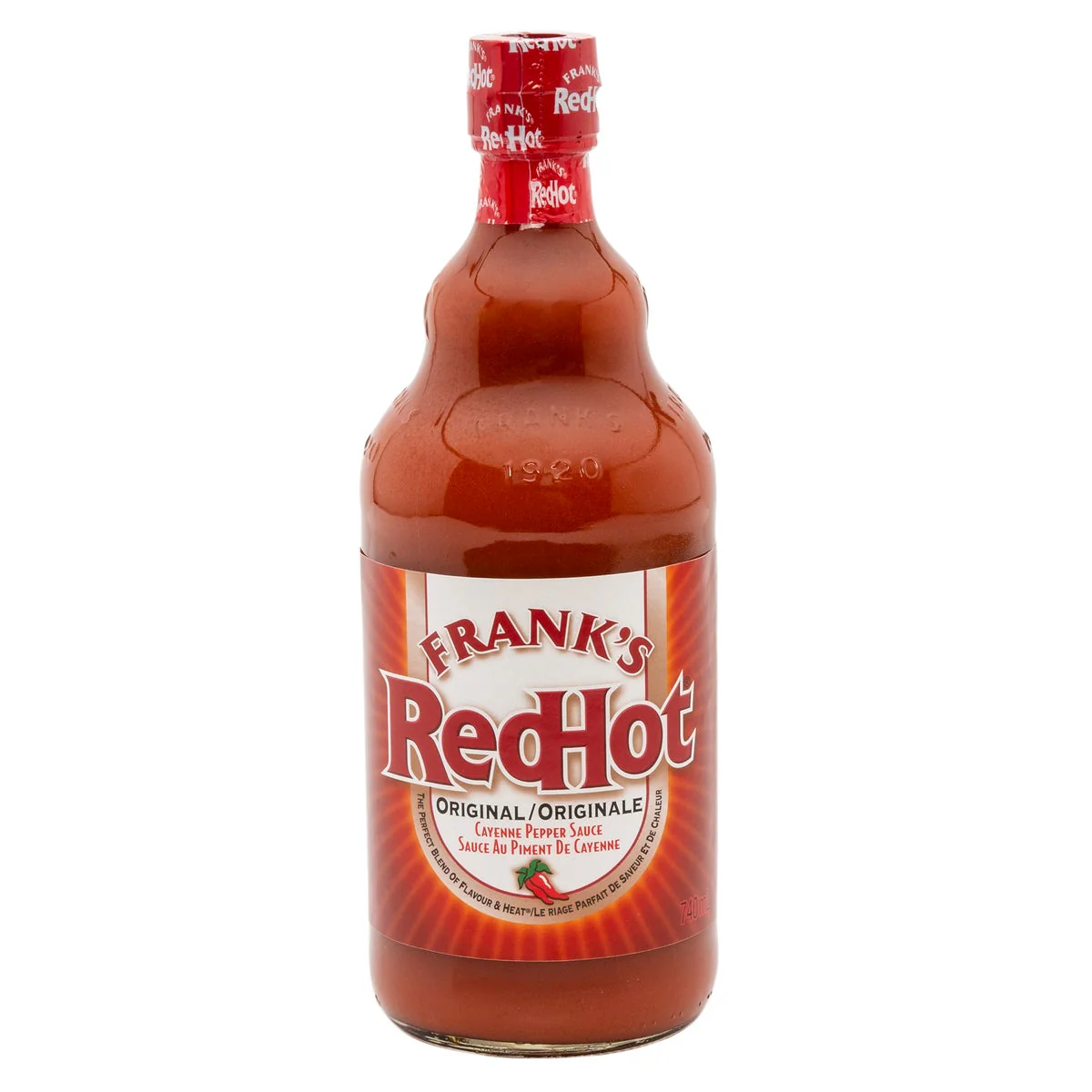 Original Cayenne Pepper Sauce - 4 Cases x 2 Bottles x 740 mL - Frankās RedHot - Canadian Distribution - Ships Free Within Canada on Orders Above CAD $199