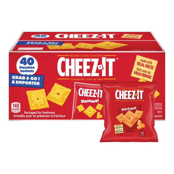 Original Crackers - 4 Cases x 40 Packs x 28 g - Cheez-It - Canadian Distribution - Ships Free Within Canada on Orders Above CAD $199