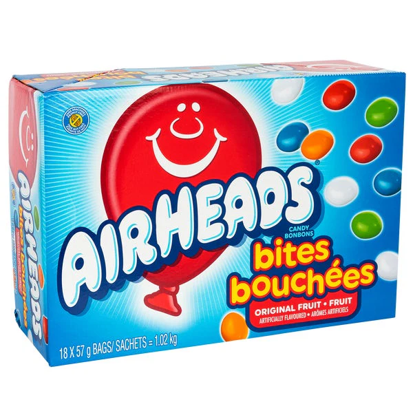 Original Fruit Candy Bites - 4 Cases x 18 Packs x 57 g - Airheads - Canadian Distribution - Ships Free Within Canada on Orders Above CAD $199 - Image 2