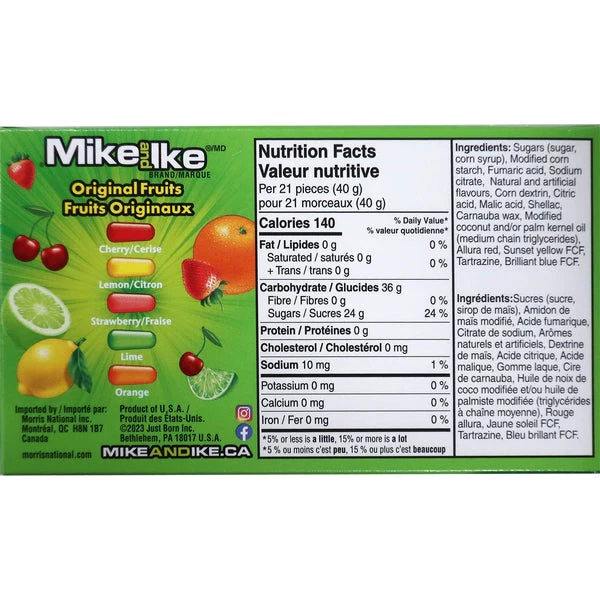 Original Fruits - 4 Cases x 12 Packs x 120 g - Mike and Ike - Canadian Distribution - Ships Free Within Canada on Orders Above CAD $199 - Image 2