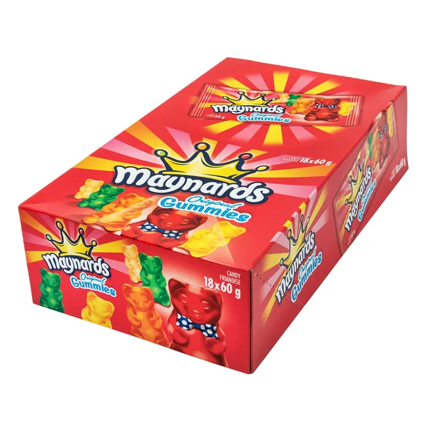 Original Gummies - 4 Cases x 18 Bags x 60 g - Maynards - Canadian Distribution - Ships Free Within Canada on Orders Above CAD $199