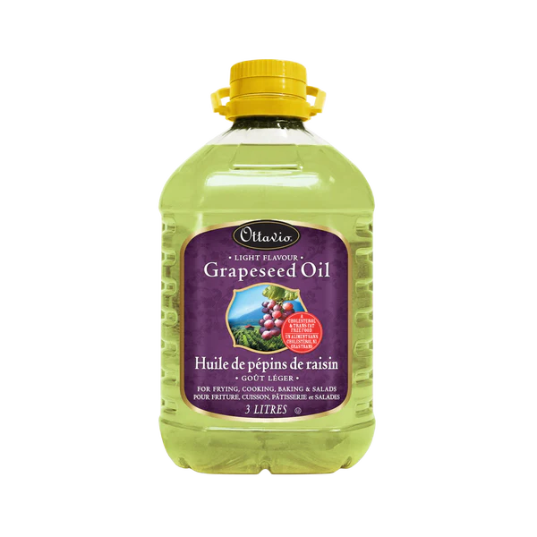 Ottavio Light Flavoured Grapeseed Oil - 4 x 3 L - Grocery and Food Items - Canadian Distribution - Ships Free Within Canada on Orders Above CAD $199
