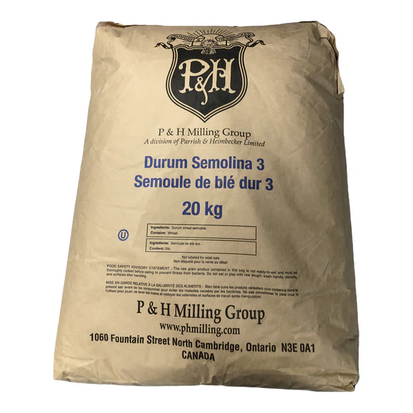 P&H Milling Durum Semolina - 4 x 20 kg - Grocery and Food Items - Canadian Distribution - Ships Free Within Canada on Orders Above CAD $199 - Image 2