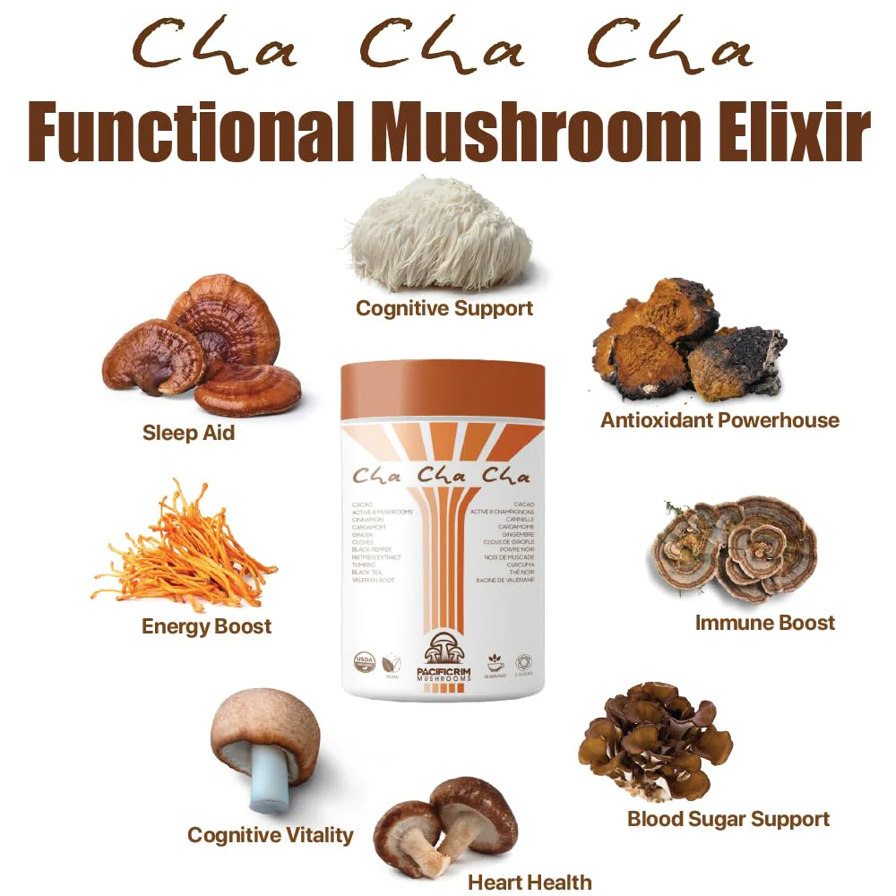 Pacific Rim Mushrooms β Cha Cha Cha Mushroom Cacao β Chai Spice β 8 Mushroom Blend β Energy and focus - Canadian Distribution - Ships Free Within Canada on Orders Above CAD $199 - Image 3