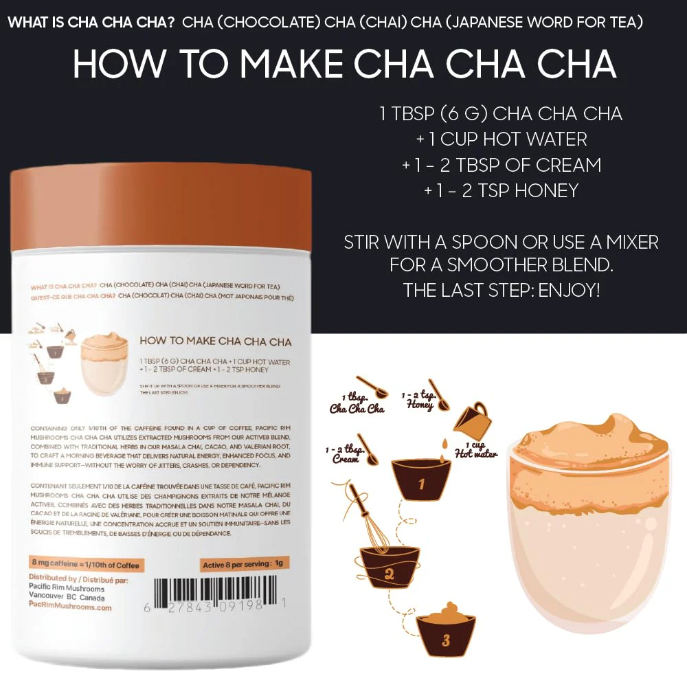 Pacific Rim Mushrooms β Cha Cha Cha Mushroom Cacao β Chai Spice β 8 Mushroom Blend β Energy and focus - Canadian Distribution - Ships Free Within Canada on Orders Above CAD $199 - Image 5