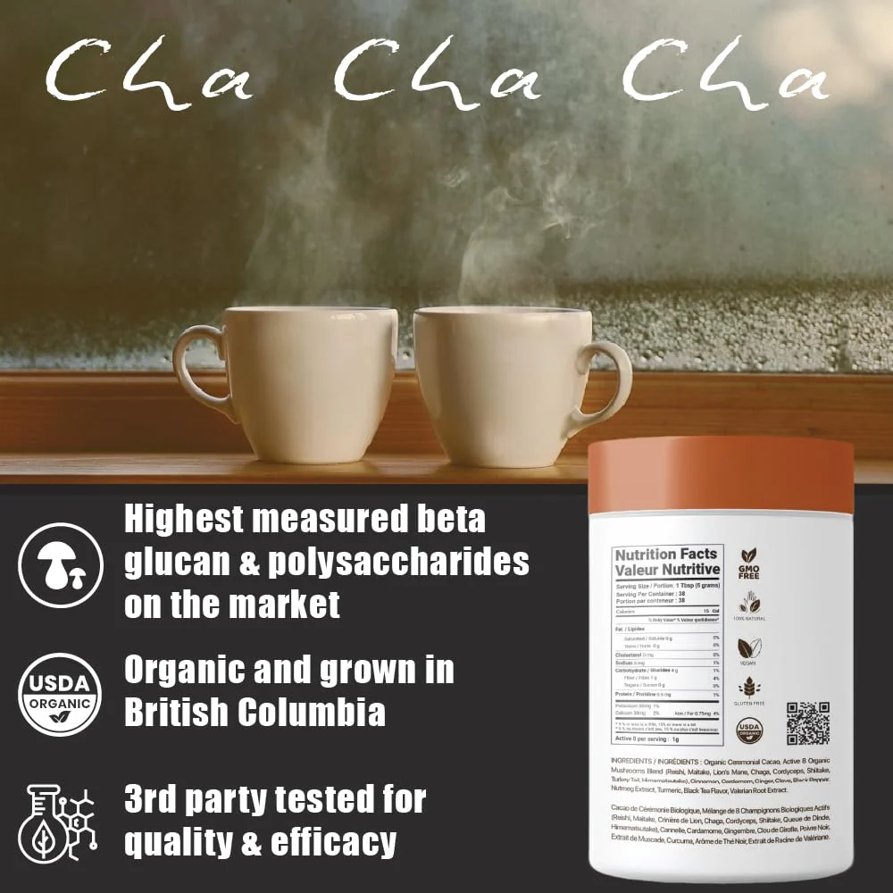 Pacific Rim Mushrooms β Cha Cha Cha Mushroom Cacao β Chai Spice β 8 Mushroom Blend β Energy and focus - Canadian Distribution - Ships Free Within Canada on Orders Above CAD $199 - Image 8