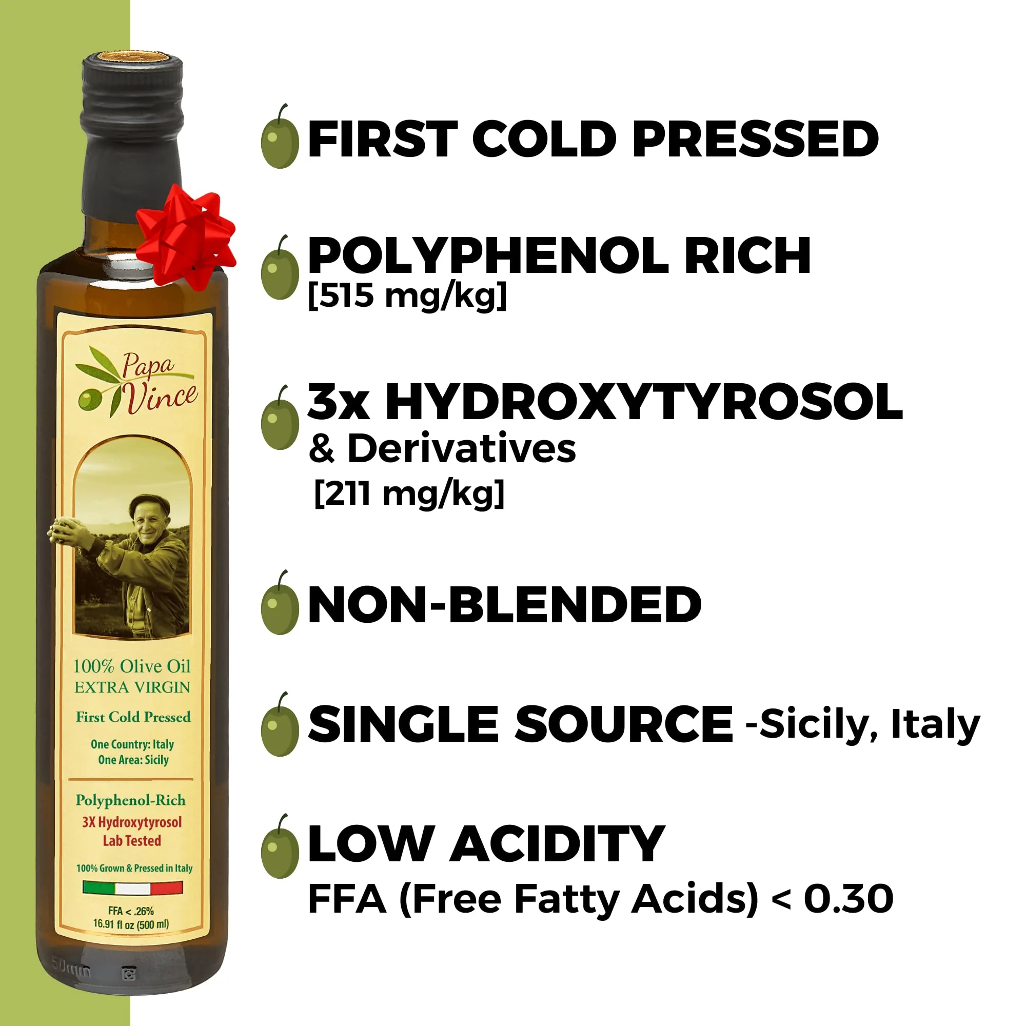 Papa Vince โ Extra Virgin Olive Oil โ Hydroxytyrosol Rich โ Sicily โ 2024/25 Harvest - Canadian Distribution - Ships Free Within Canada on Orders Above CAD $199 - Image 5