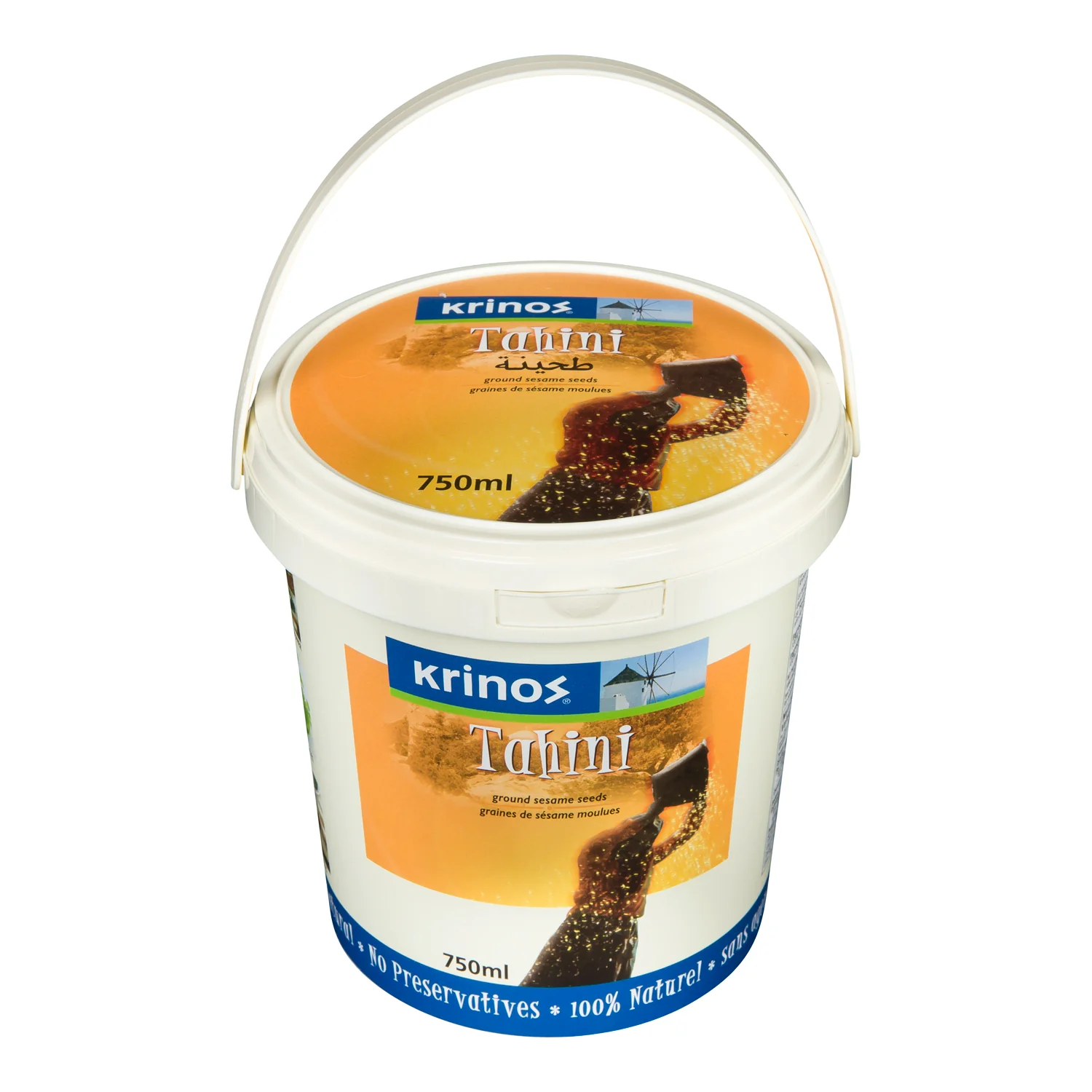 Paste Tahini - 6 x 750 mL - Krinos - Restaurant and Foodservice Ingredients - Canadian Distribution - Ships Free Within Canada on Orders Above CAD $199