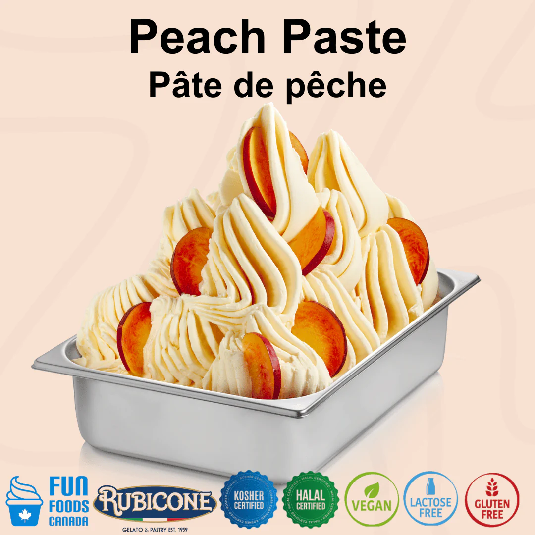"PRE-ORDER" Peach Paste - Fruit Gelato Pastes - Case of 2 x 3 KG Buckets - Rubicone Canada - Ships Free Within Canada on Orders Above CAD $199