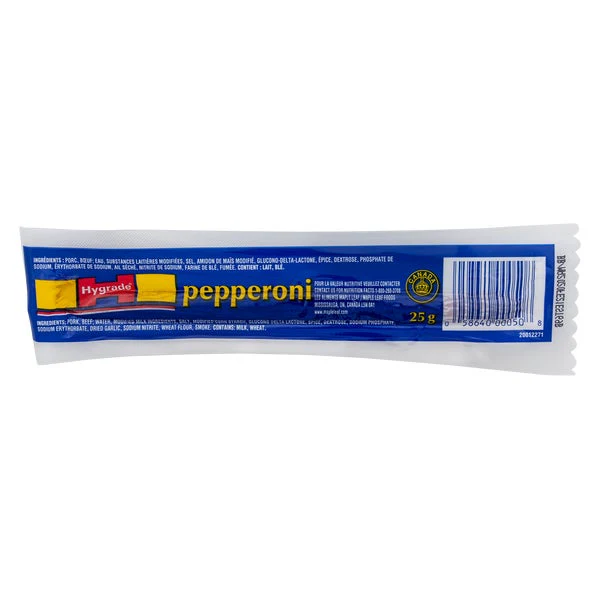 Pepperoni Meat Sticks - 4 Cases x 40 Packs x 25 g - Hygrade - Canadian Distribution - Ships Free Within Canada on Orders Above CAD $199
