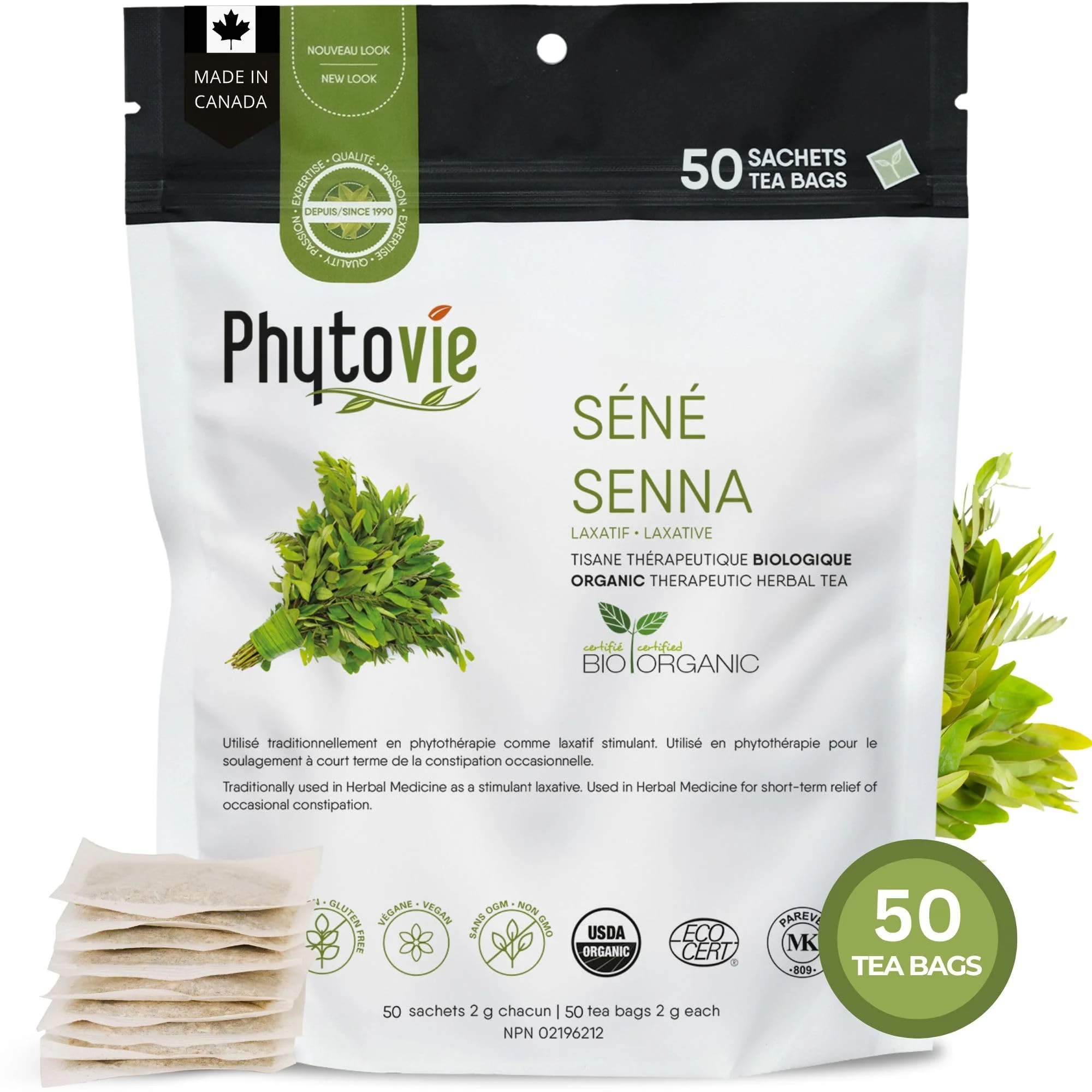 PHYTOVIE โ Organic Senna Detox Tea โ Senna Herbal Blend โ 50 Tea Bags โ Natural laxative - Canadian Distribution - Ships Free Within Canada on Orders Above CAD $199 - Image 9