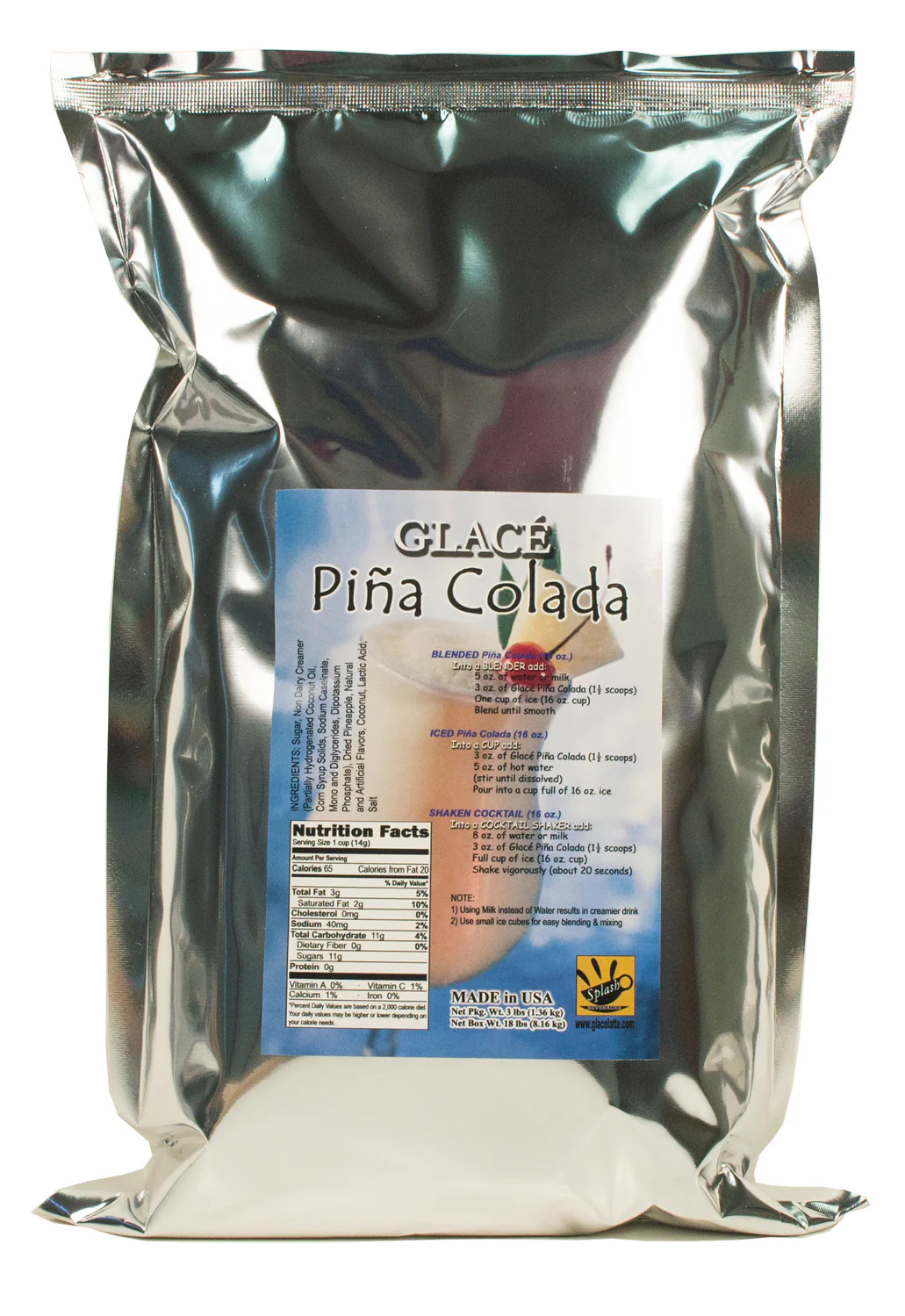 Pina Colada 4 in 1 Mix for Bubble Tea, Smoothies, Lattes and Frappes, 3 lbs. Bag (Case 6 x 3 lbs. Bags) - Ships Free Within Canada on Orders Above CAD $199