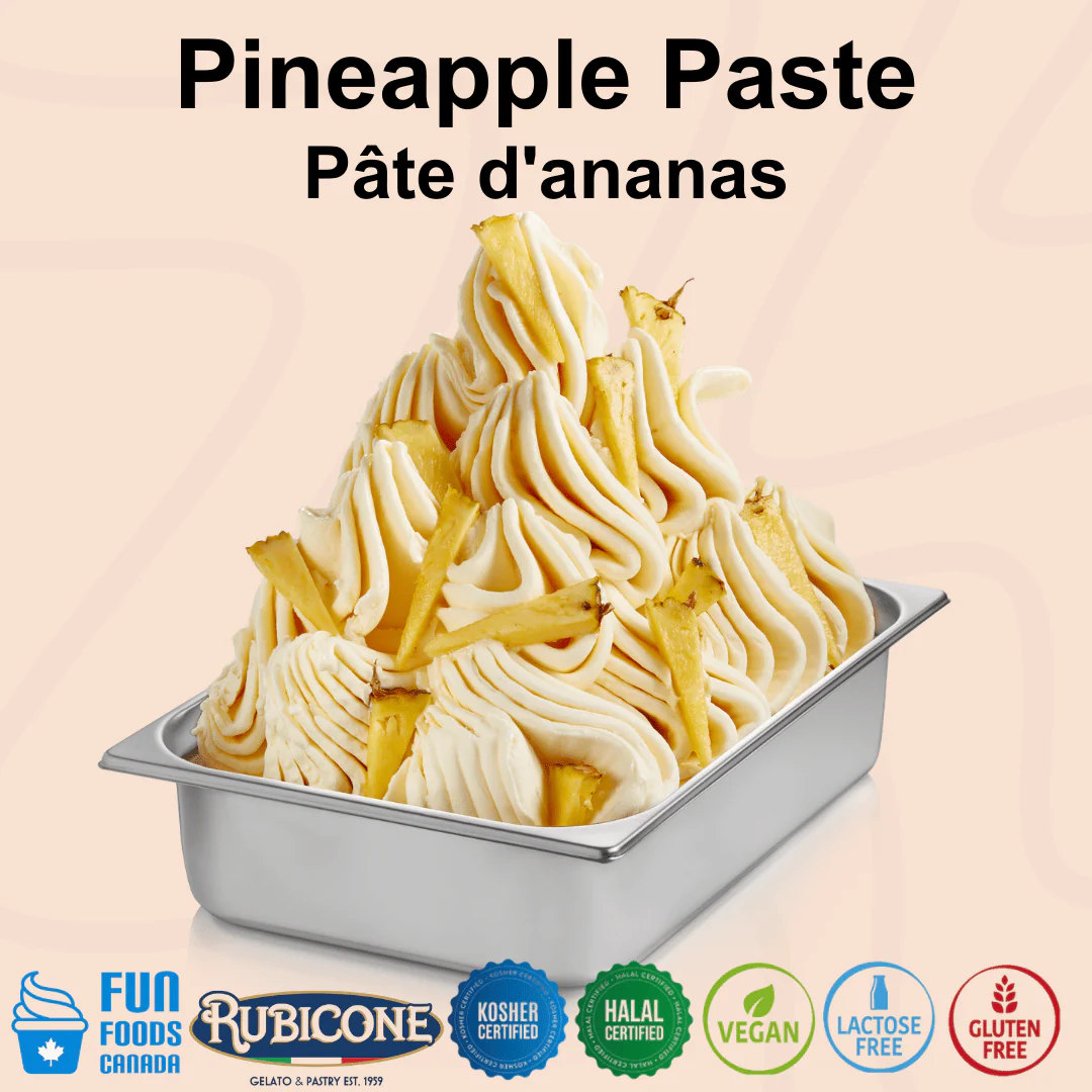 "PRE-ORDER" Pineapple Paste - Fruit Gelato Pastes - Case of 2 x 3 KG Buckets - Rubicone Canada - Ships Free Within Canada on Orders Above CAD $199