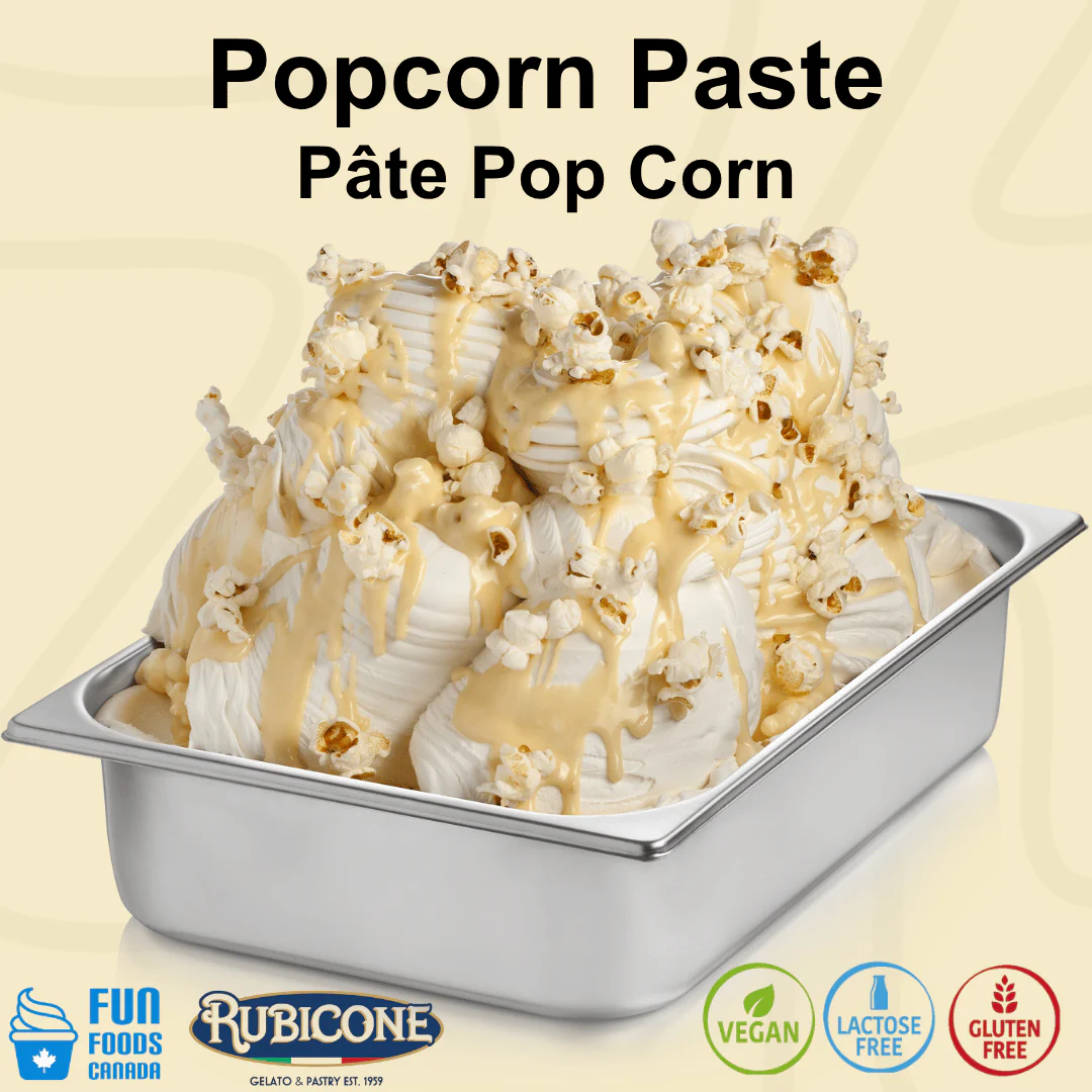 "PRE-ORDER" Popcorn Paste - Classic Gelato Pastes - Case of 2 x 3 KG Buckets - Rubicone Canada - Ships Free Within Canada on Orders Above CAD $199