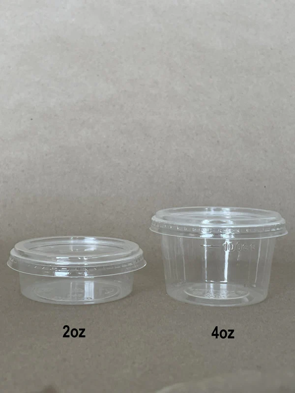 Portion Cup Clear PLA 76mm - 2/4 oz - 1000cs BPI - Disposable Take Away Food Packaging - Canadian Distribution