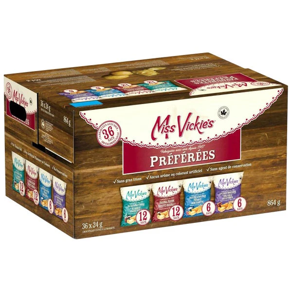 Potato Chips Variety - 4 Cases x 36 Packs - Miss Vickieās - Canadian Distribution - Ships Free Within Canada on Orders Above CAD $199