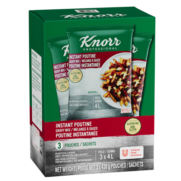 Poutine Sauce Mix - 4 Cases x 3 Packs x 430 g - Knorr - Canadian Distribution - Ships Free Within Canada on Orders Above CAD $199