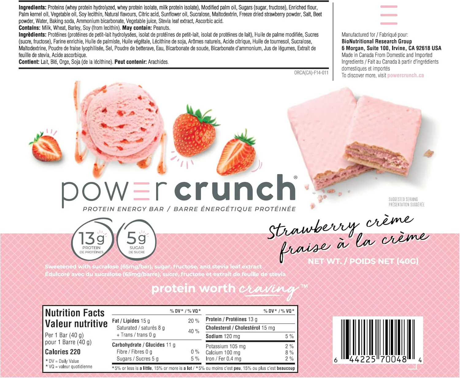 Power Crunch – Protein Bar – Strawberry Crème – 12 Pack – Ships Free Within Canada on Orders Above CAD $199 - Image 4