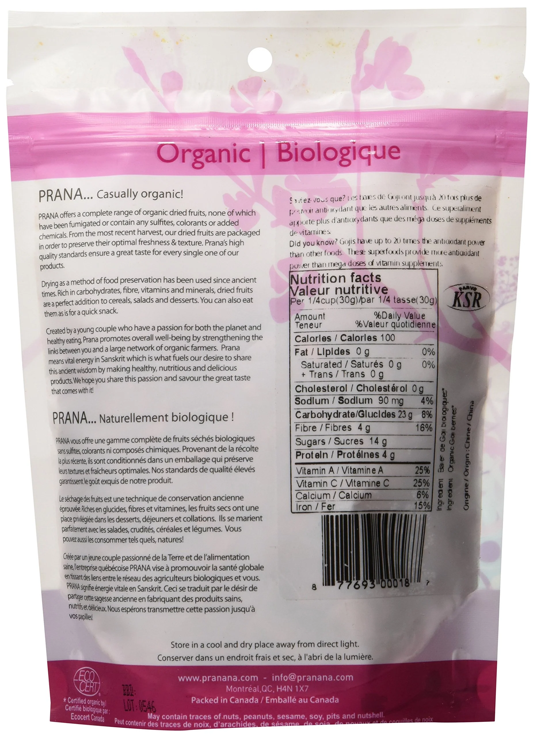 PRANA Organic Goji Berries – 2 x 200g - Canadian Distribution - Ships Free Within Canada on Orders Above CAD $199 - Image 4