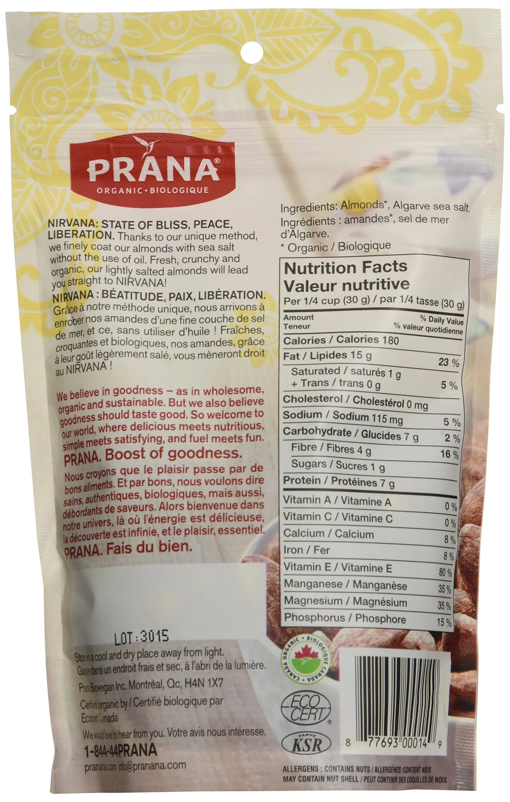 Prana Organic Nirvana Sea Salted Almonds – 2 x 150g - Canadian Distribution - Ships Free Within Canada on Orders Above CAD $199 - Image 6