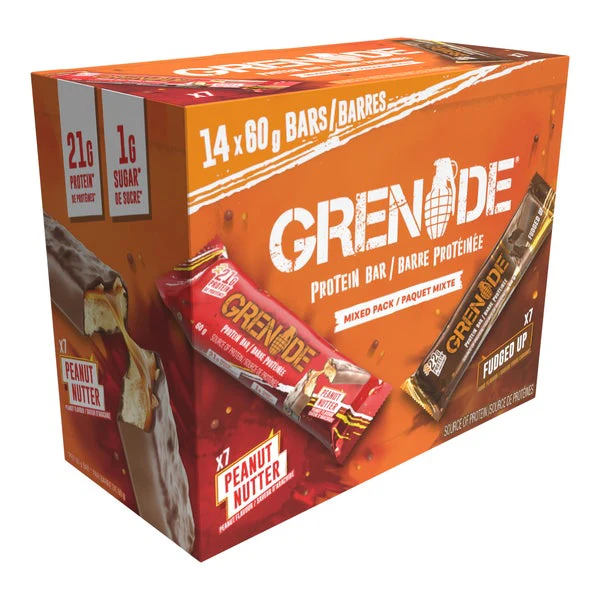 Protein Bars Mixed Pack - 4 Cases x 14 Packs x 60 g - Grenade - Canadian Distribution - Ships Free Within Canada on Orders Above CAD $199