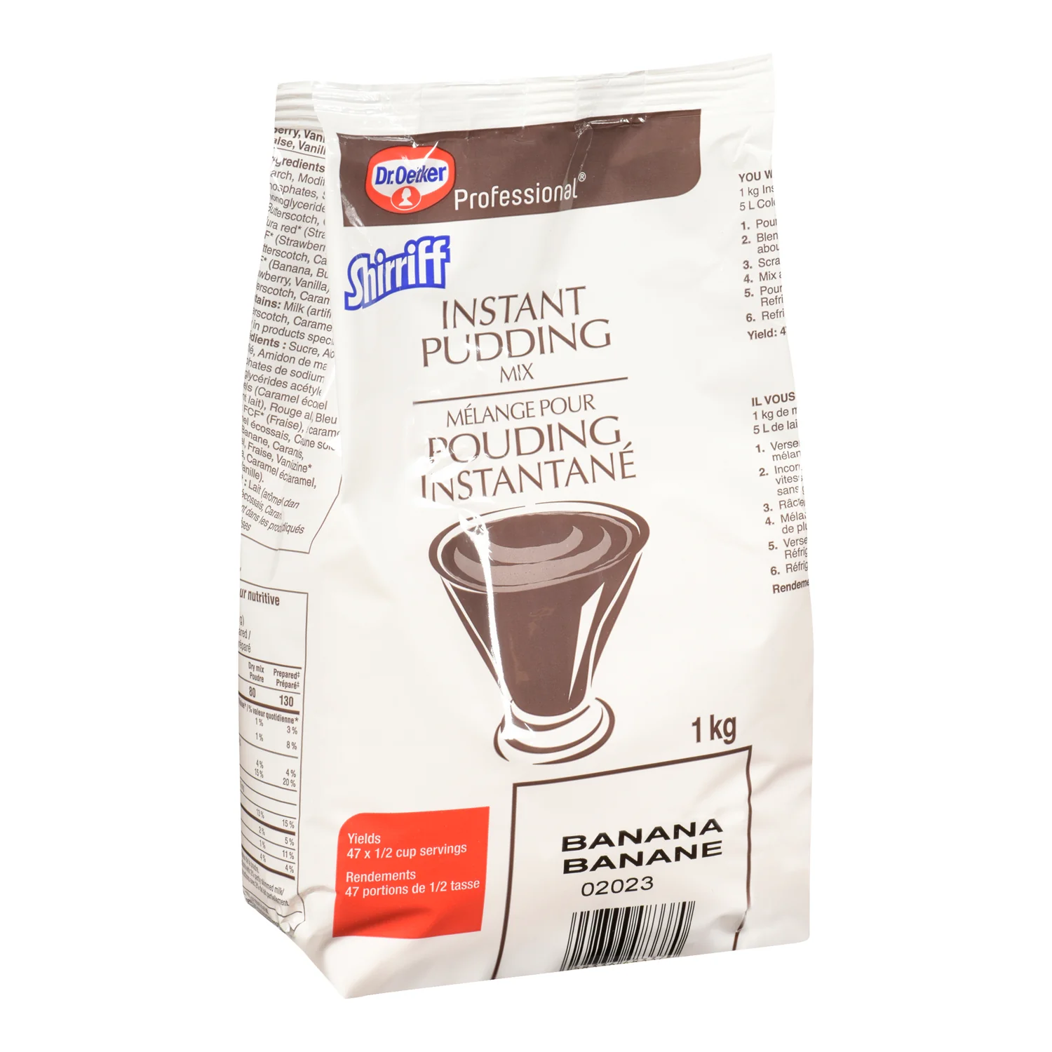 Pudding Banana Powder Instant - 2 x 1 kg - Shirriff - Baking Mixes and Ingredients - Canadian Distribution - Ships Free Within Canada on Orders Above CAD $199