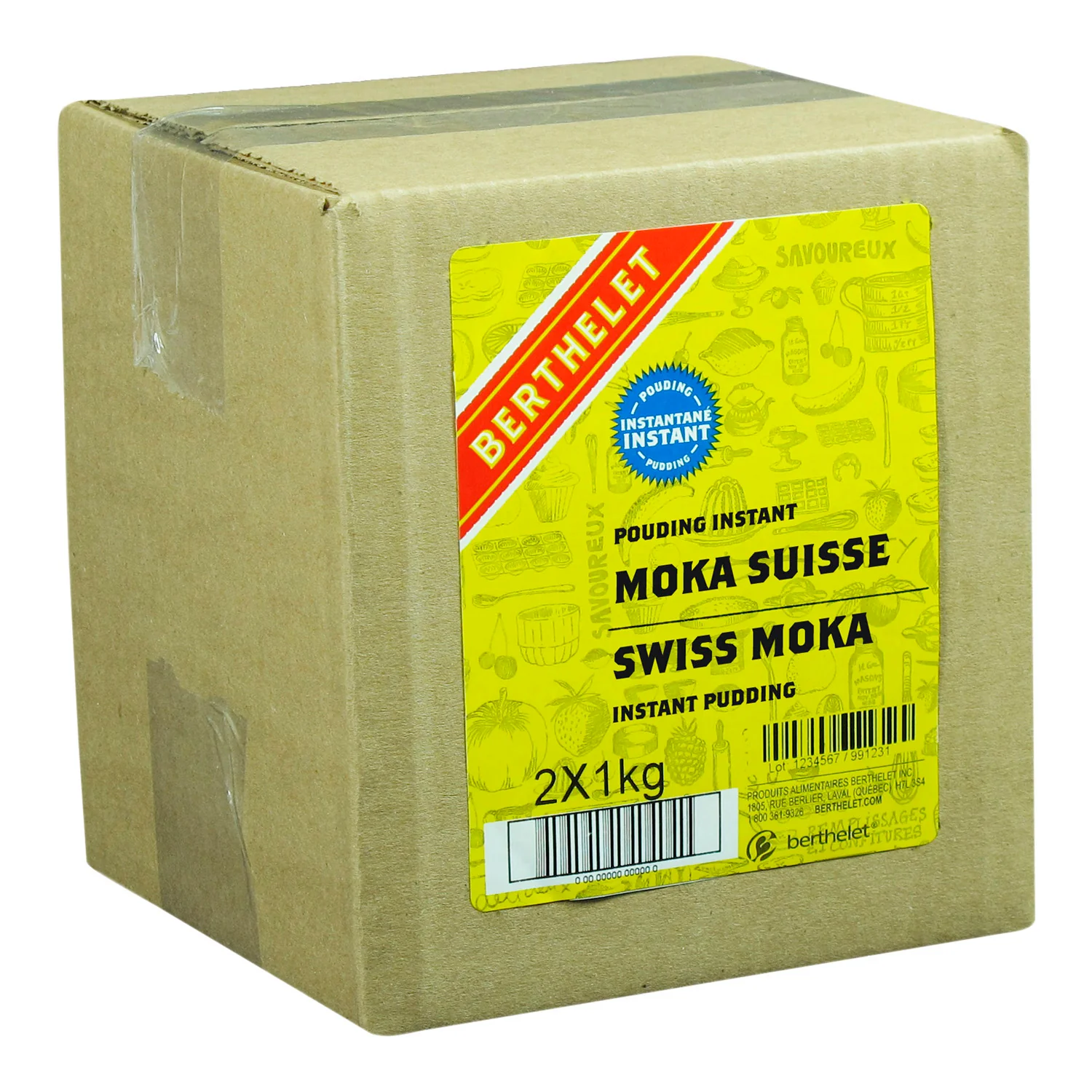 Pudding Mix Instant Mocha Swiss - 2 x 1 kg - Berthelet - Baking Mixes and Ingredients - Canadian Distribution - Ships Free Within Canada on Orders Above CAD $199 - Image 2