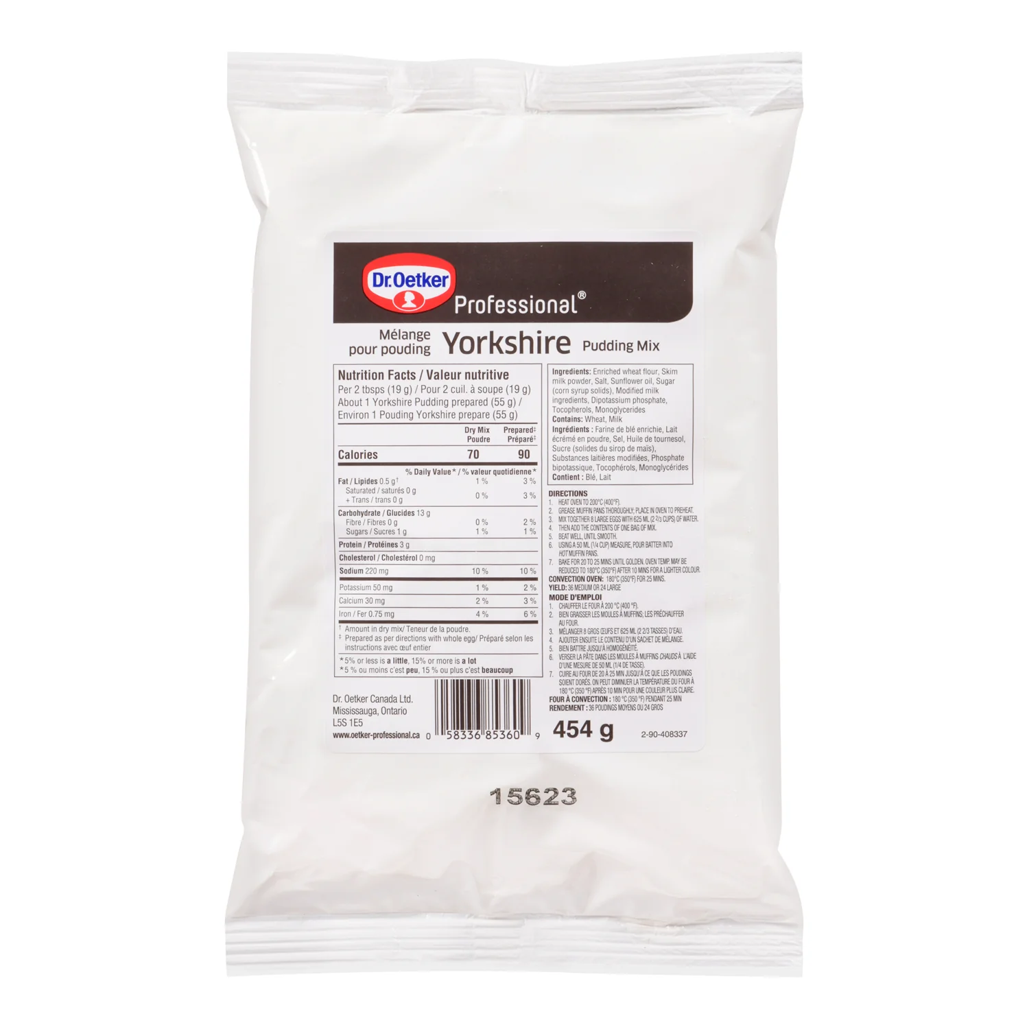 Pudding Mix Yorkshire - 12 x 454 g - Oetker - Baking Mixes and Ingredients - Canadian Distribution - Ships Free Within Canada on Orders Above CAD $199