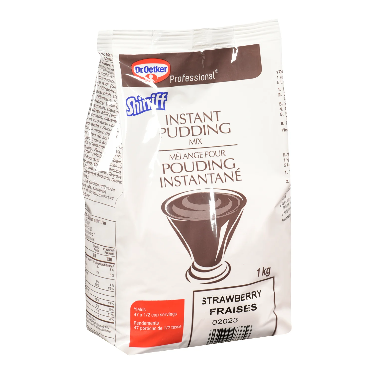Pudding Strawberry Powder Instant - 2 x 1 kg - Shirriff - Baking Mixes and Ingredients - Canadian Distribution - Ships Free Within Canada on Orders Above CAD $199