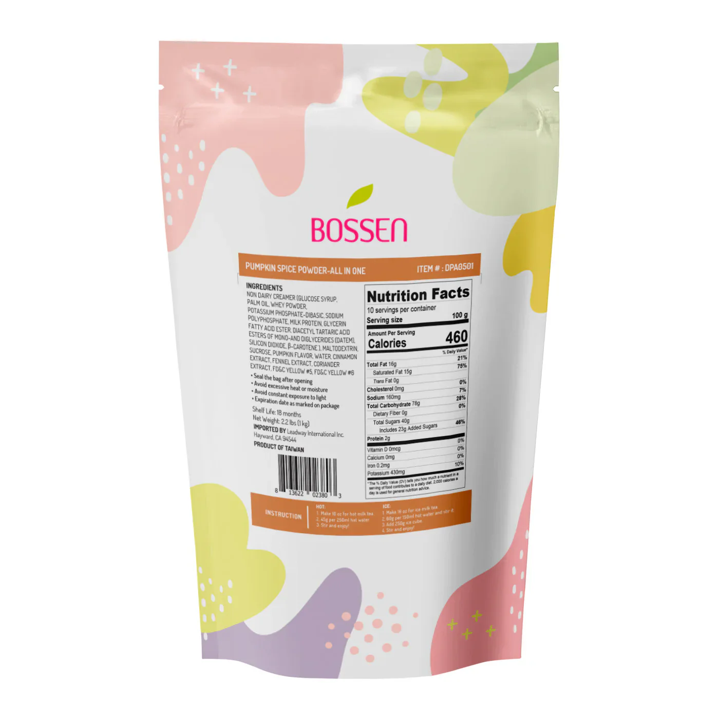 Pumpkin Spice Beverage Mix | All in One | NEW | 2.2 Lbs. Bag - Bossen Canada - Ships Free Within Canada on Orders Above CAD $199 - Image 2