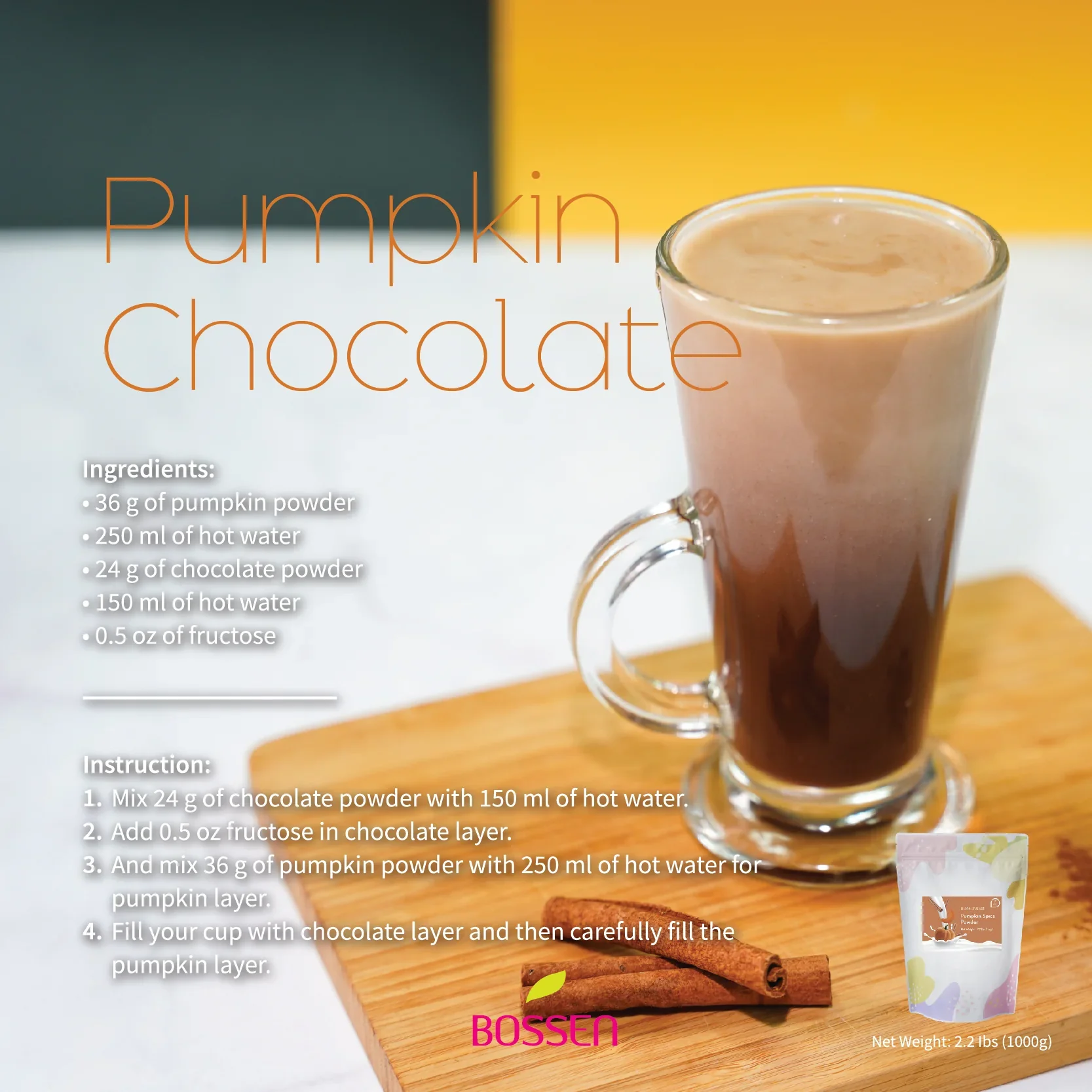 Pumpkin Spice Beverage Mix | All in One | NEW | 2.2 Lbs. Bag - Bossen Canada - Ships Free Within Canada on Orders Above CAD $199 - Image 7