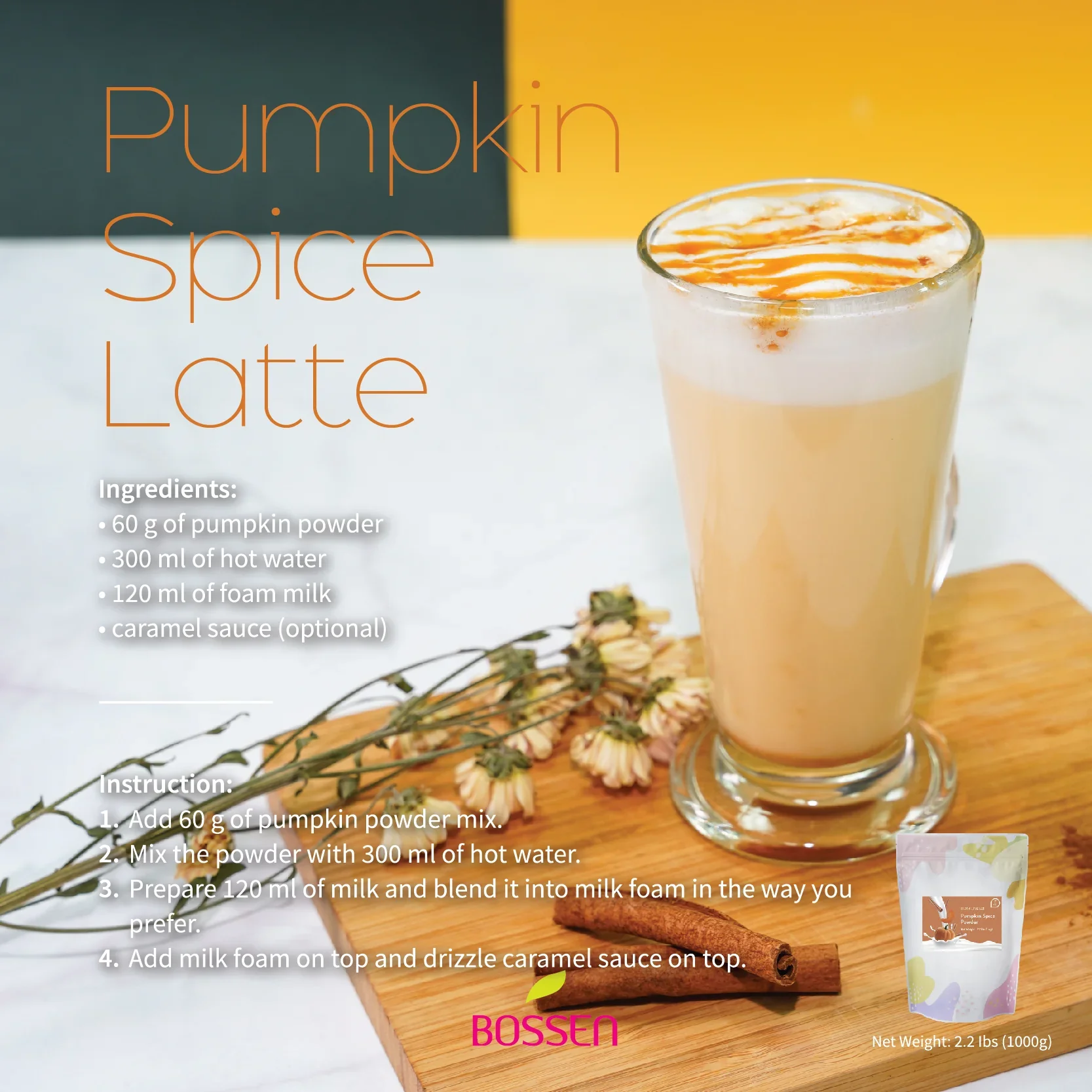 Pumpkin Spice Beverage Mix | All in One | NEW | 2.2 Lbs. Bag - Bossen Canada - Ships Free Within Canada on Orders Above CAD $199 - Image 9
