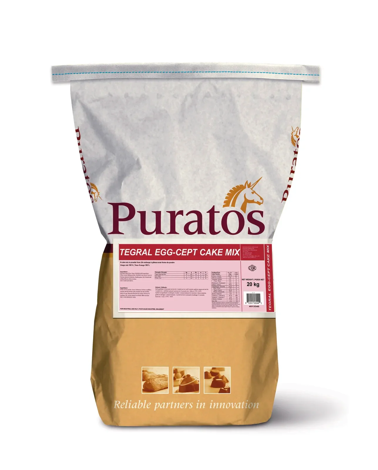 Puratos - Tegral Egg-cept Eggless Cake Mix - 20 kg  - Canadian Distribution - Ships Free Within Canada on Orders Above CAD $199