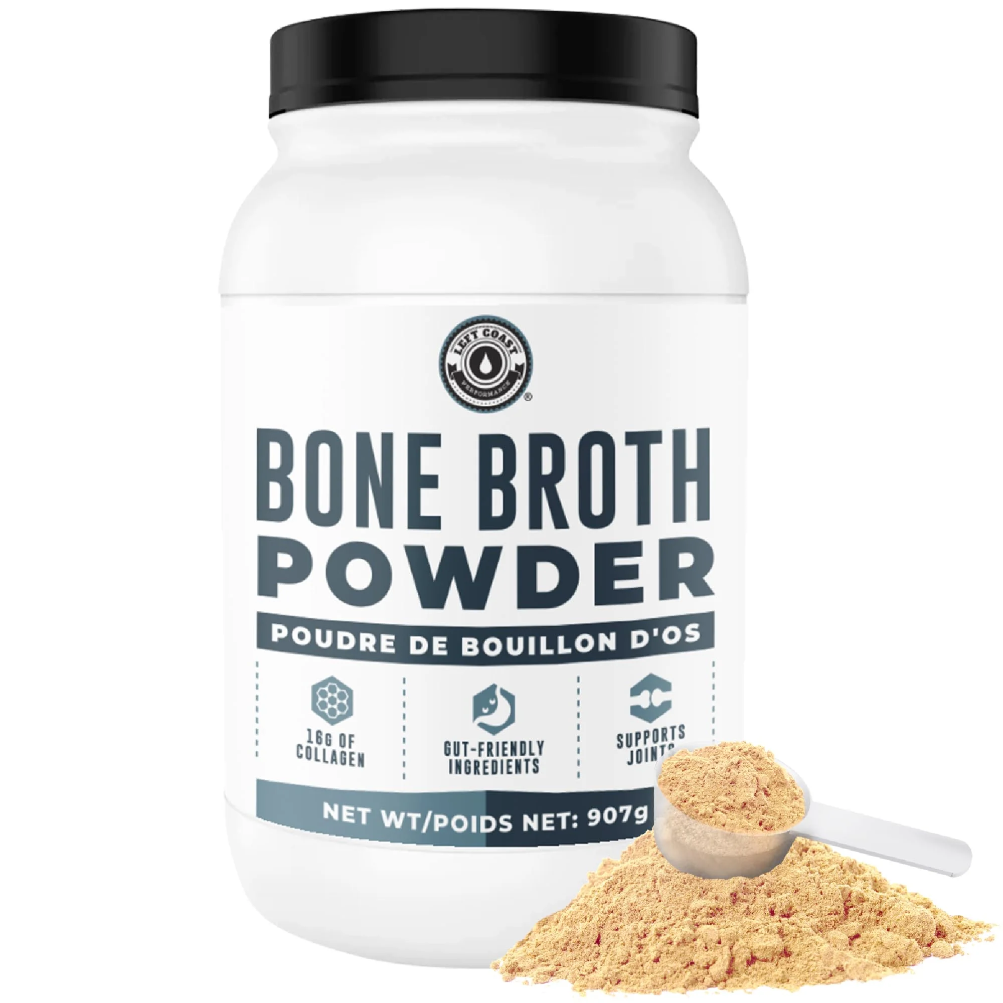 Pure Grass-Fed - Beef Bone Broth Protein Powder - Keto/Paleo - 907g - Canadian Distribution - Ships Free Within Canada on Orders Above CAD $199
