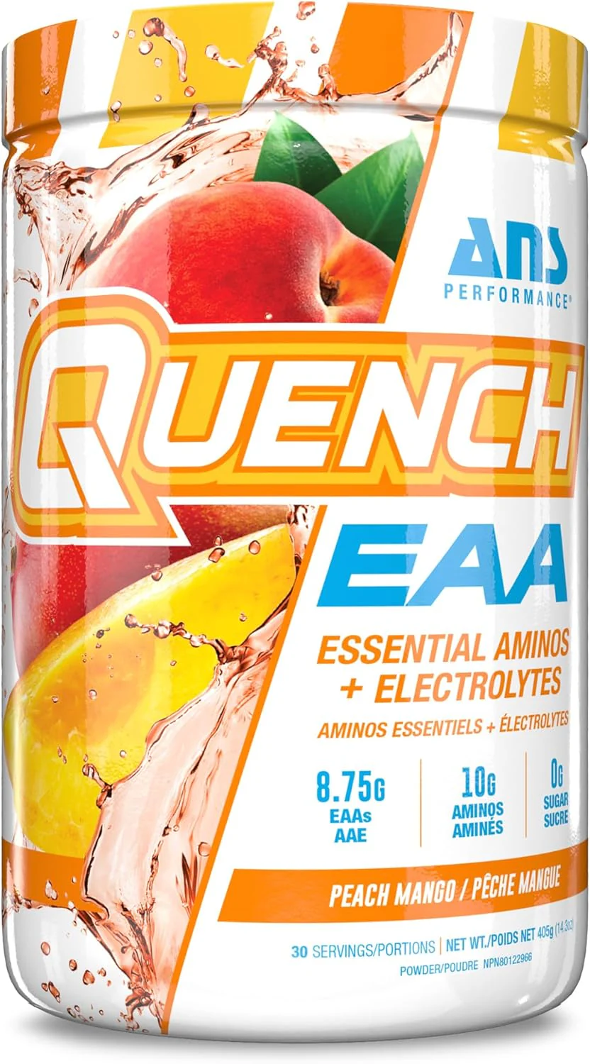 Quench – EAA + Electrolytes Powder – Peach Mango – Ships Free Within Canada on Orders Above CAD $199
