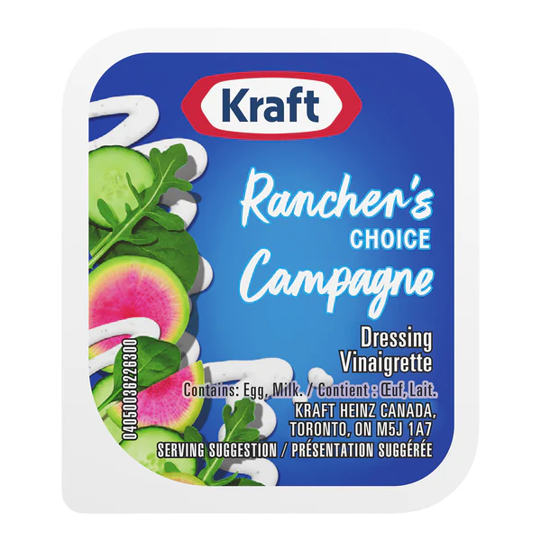 Ranch Portions - 4 Cases x 200 Packets x 18 mL - Kraft - Canadian Distribution - Ships Free Within Canada on Orders Above CAD $199