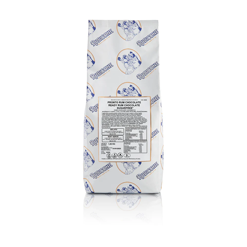 "PRE-ORDER" Ready Rum Chocolate Sugarfree - Fit Gelato - Case of 8 x 1.65 KG bags - Rubicone Canada - Ships Free Within Canada on Orders Above CAD $199
