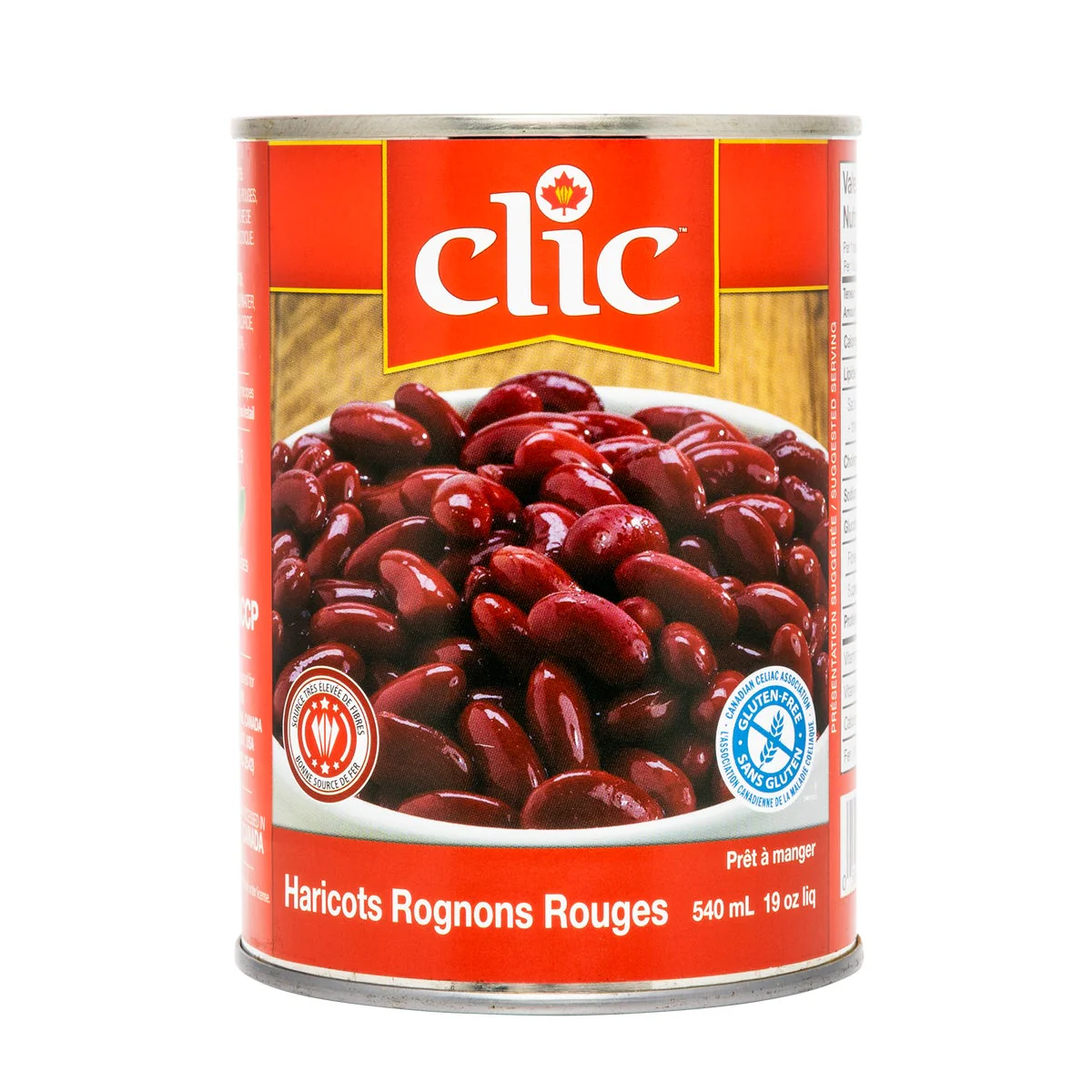 Red Kidney Beans - 4 Cases x 12 Cans x 540 mL - Clic - Canadian Distribution - Ships Free Within Canada on Orders Above CAD $199