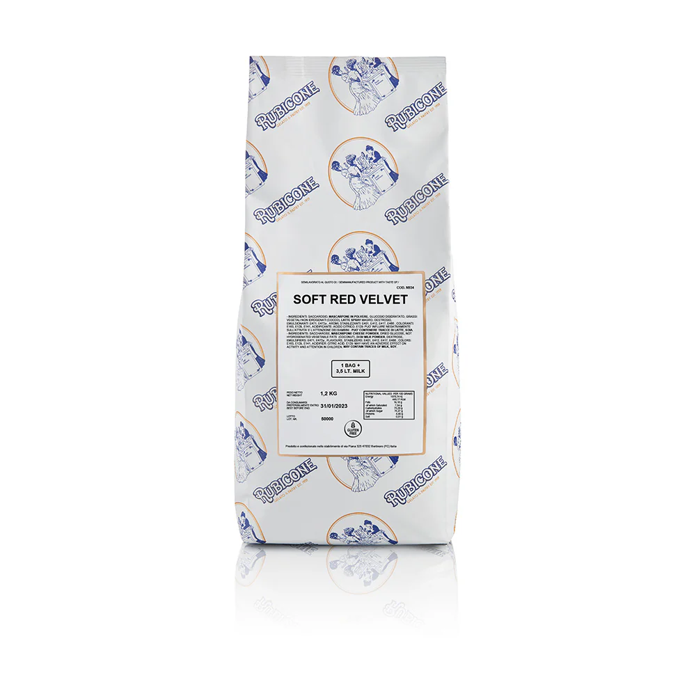 "PRE-ORDER" Red Velvet Soft Serve Mix - Case of 8 x 1.2 KG bags - Rubicone Canada - Ships Free Within Canada on Orders Above CAD $199