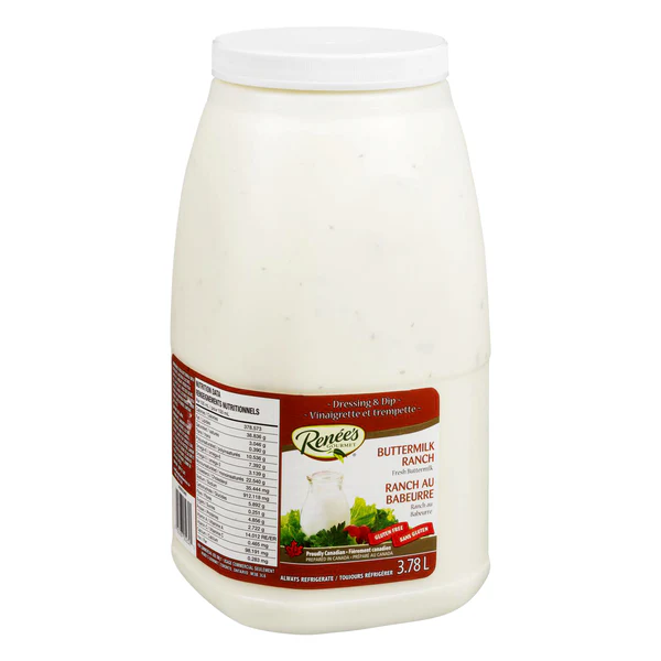 Renée’s Buttermilk Ranch Dressing and Dip - 4 x 3.78 L - Grocery and Food Items - Canadian Distribution - Ships Free Within Canada on Orders Above CAD $199