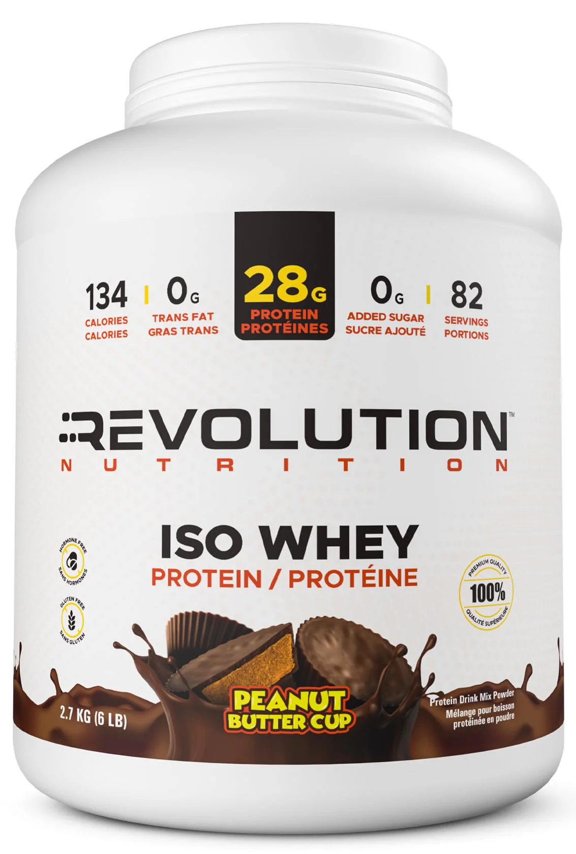 Revolution Nutrition โ Iso Whey โ Chocolate Peanut Butter Cup โ 6 lb - Canadian Distribution - Ships Free Within Canada on Orders Above CAD $199