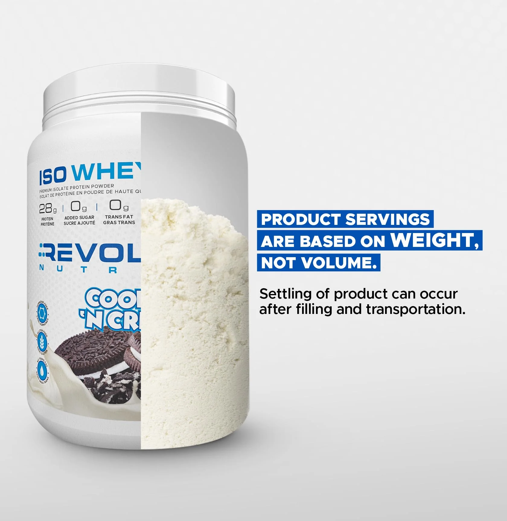 Revolution Nutrition – Iso Whey Protein Powder – Cookies and Cream – 2lb – 100 percent isolate - Canadian Distribution - Ships Free Within Canada on Orders Above CAD $199 - Image 3