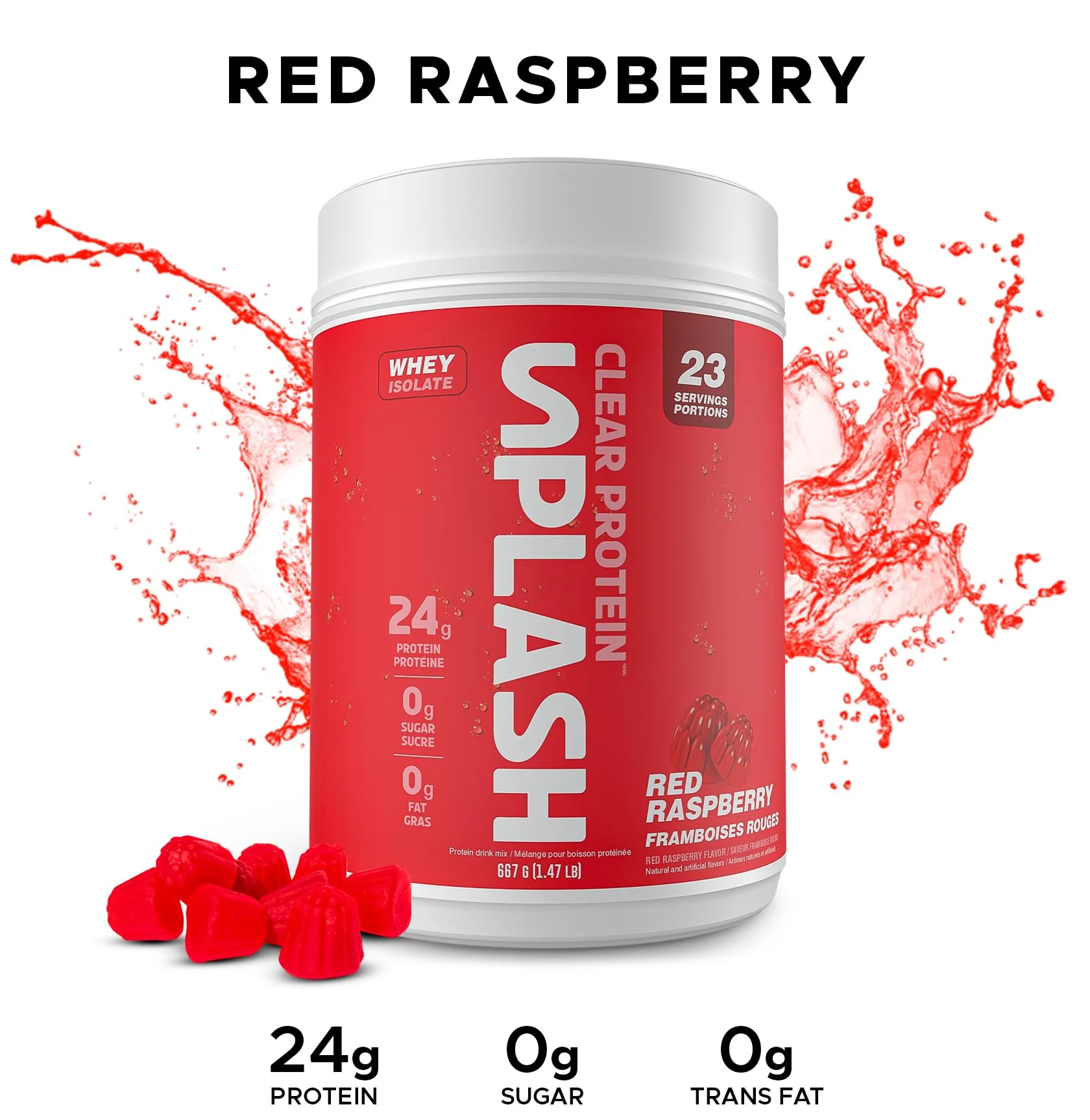 Revolution Nutrition – Splash Clear Isolate – Red Raspberry – 667g - Canadian Distribution - Ships Free Within Canada on Orders Above CAD $199 - Image 9