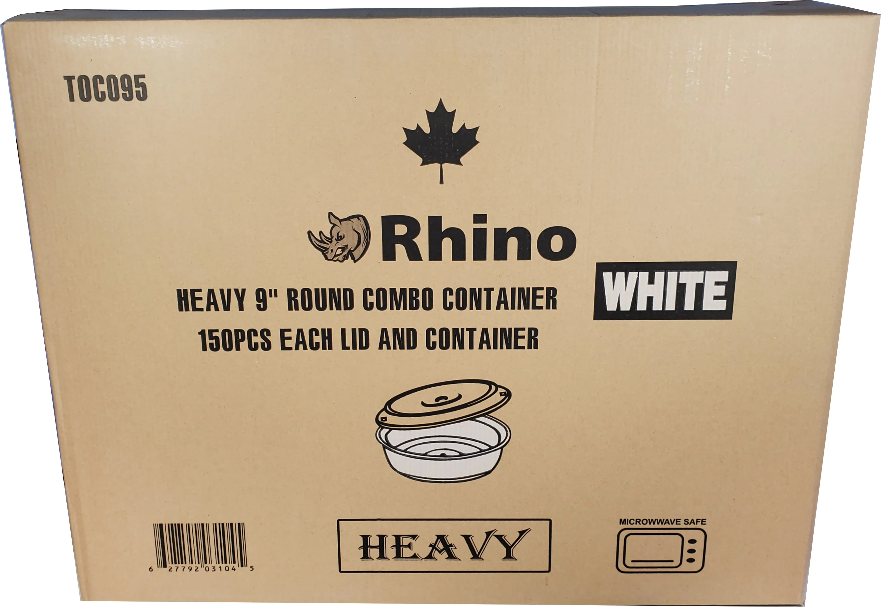 Rhino - Heavy 9" Round Combo Container - White - Image 2