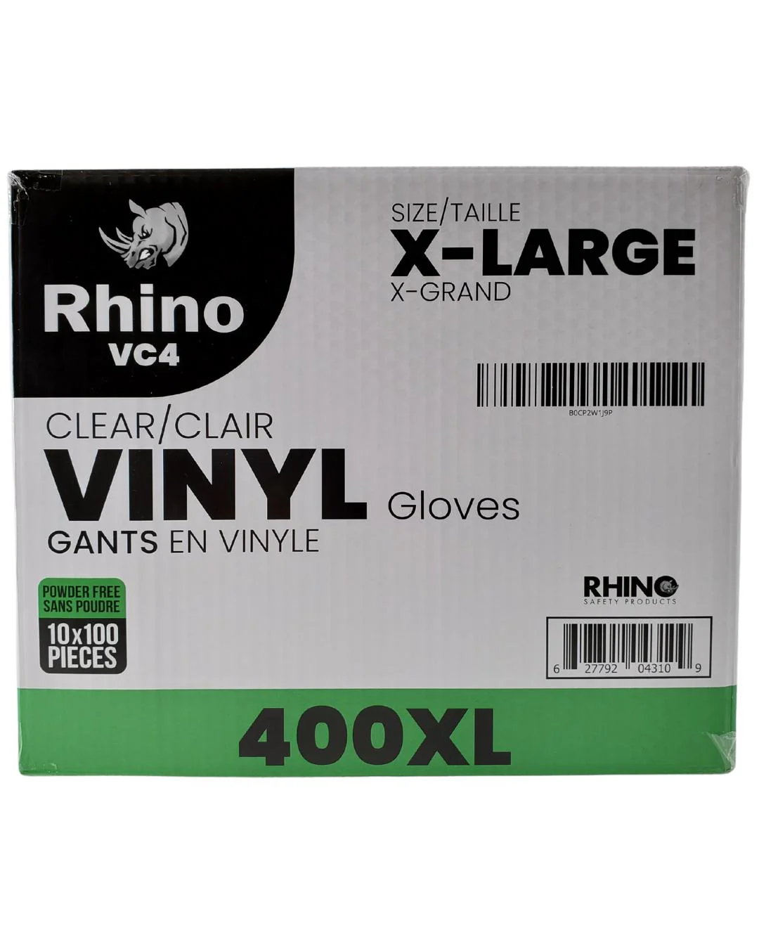 Rhino - VC4 - Clear Vinyl Gloves - Extra Large - 10 x 100 count - Image 2