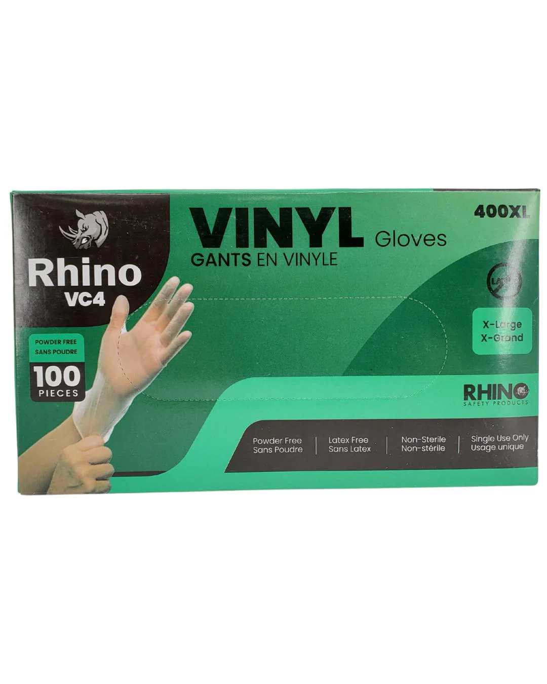 Rhino - VC4 - Clear Vinyl Gloves - Extra Large - 10 x 100 count - Image 7