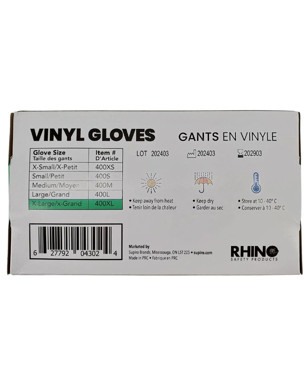 Rhino - VC4 - Clear Vinyl Gloves - Extra Large - 10 x 100 count - Image 9